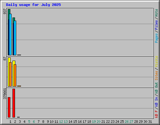 Daily usage for July 2025