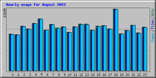 Hourly usage for August 2023